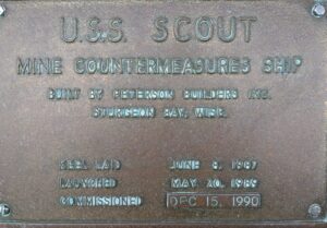 USS Scout MCM 8 plaque